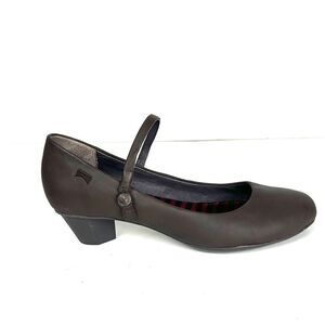 Camper Brown Heeled Mary Jane Shoes